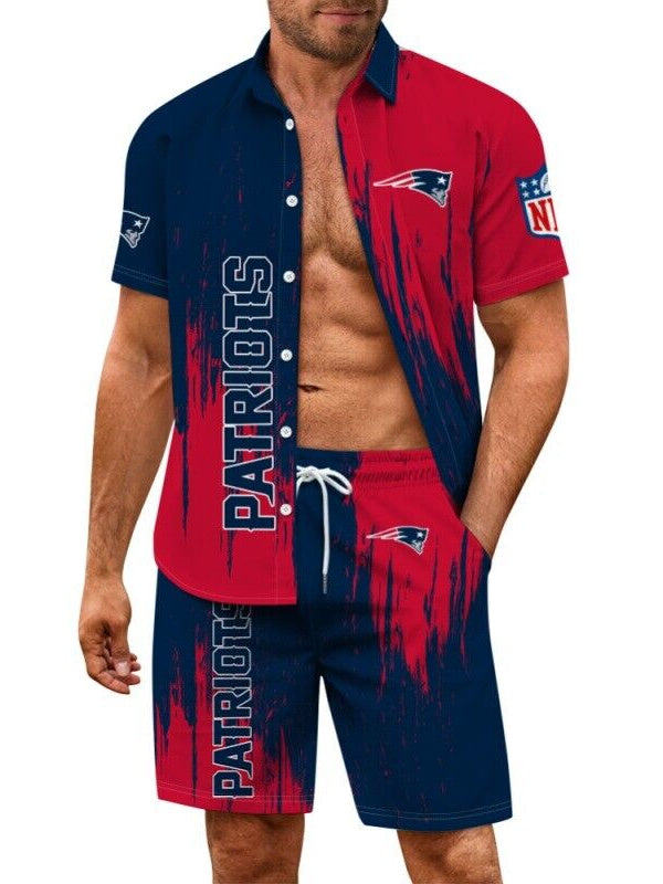 New England Patriots Combo Hawaiian Shirt and Shorts AZBTHWSS000049