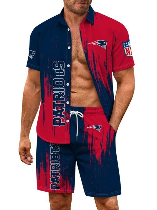 New England Patriots Combo Hawaiian Shirt and Shorts AZBTHWSS000049