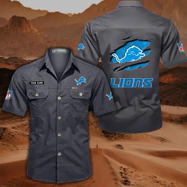 Detroit Lions Men’s Short Sleeve Cargo Shirts New 2025 AZBT2DCGS000011