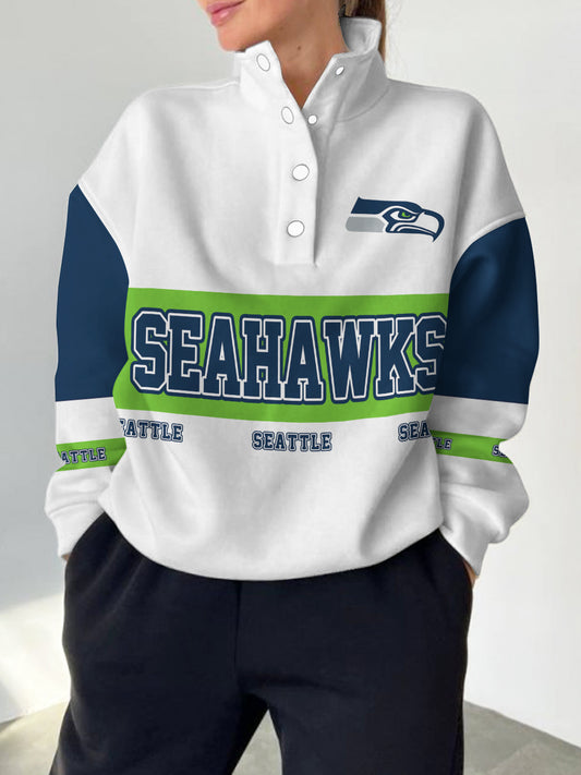 Seattle Seahawks Casual Colorful Stand Collar Sweatshirt AZBTSCSW000308