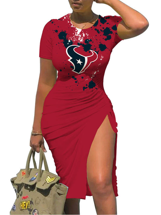 Houston Texans Slit Bodycon Dress  AZBTSBD000060