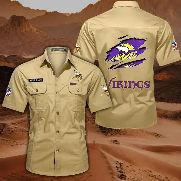 Minnesota Vikings Men’s Short Sleeve Cargo Shirts New 2025 AZBT2DCGS000021