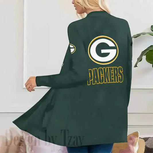 Green Bay Packers Women Patch Pocket Cardigan BT073