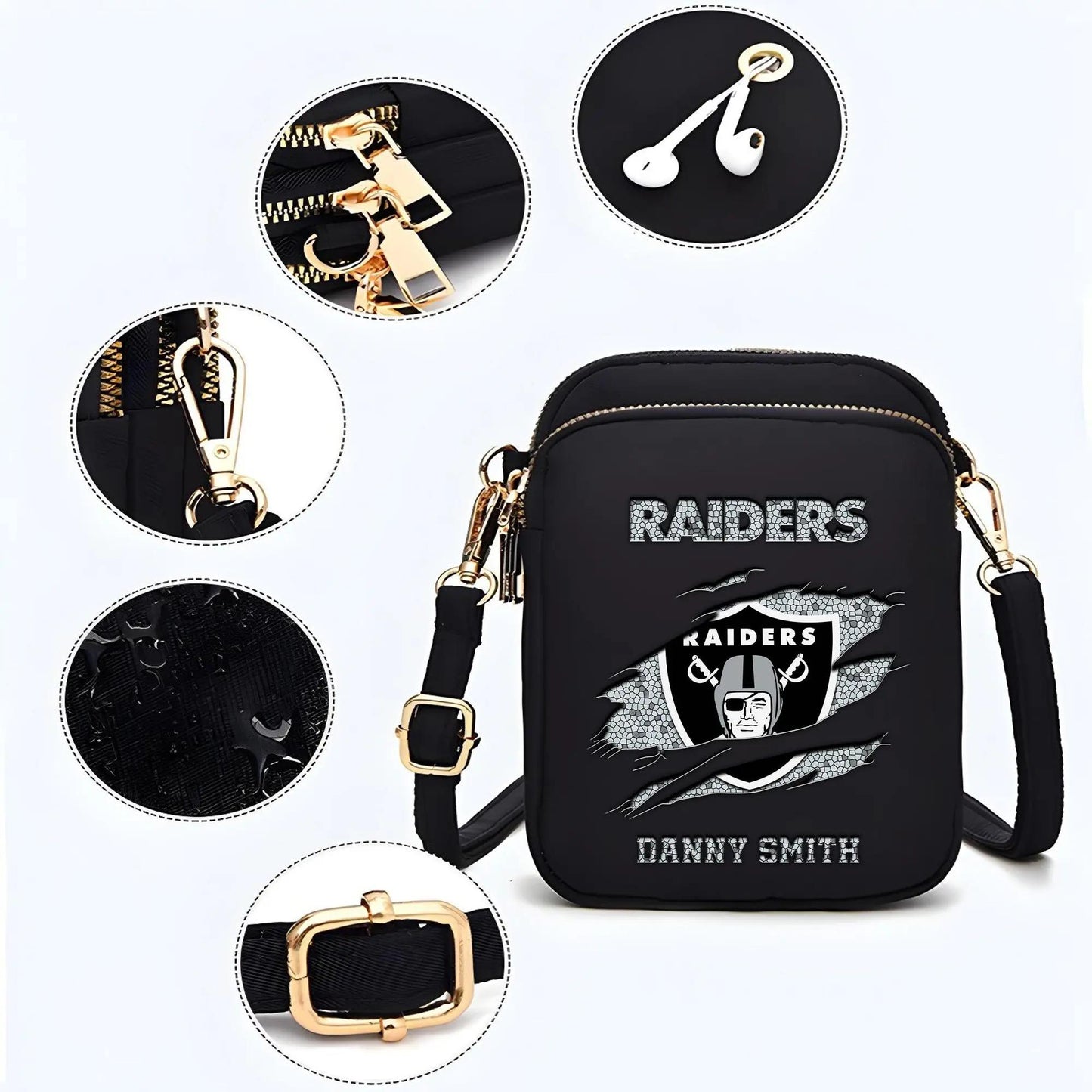Las Vegas Raiders Mini Crossbody Bag for Women New Trending 2025 AZBT2DMCB000058