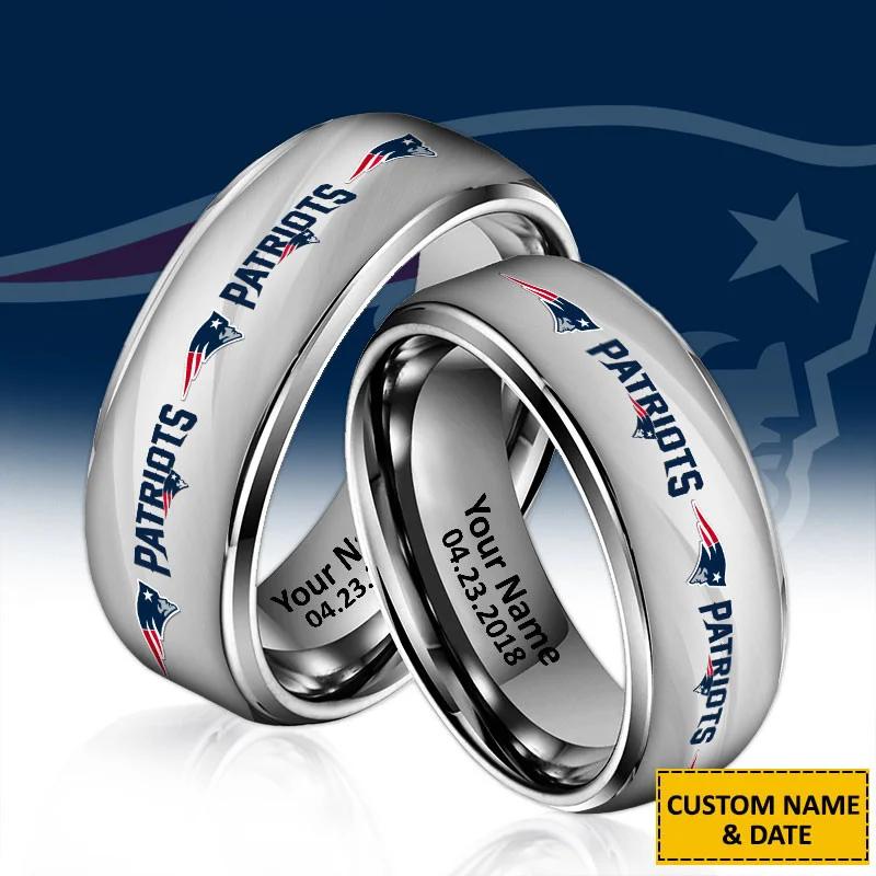 New England Patriots Special Stainless Ring Custom Name AZBTSR000033