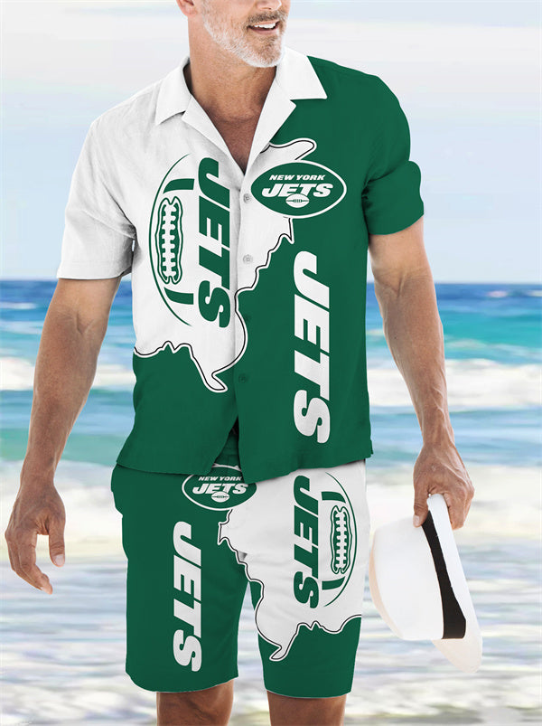 New York Jets Combo Hawaiian Shirt and Shorts AZBTHWSS000199