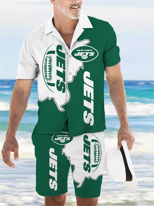 New York Jets Combo Hawaiian Shirt and Shorts AZBTHWSS000199