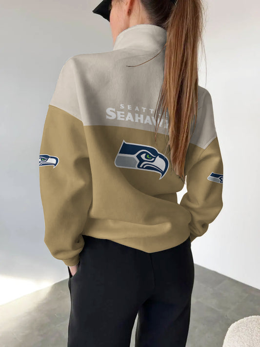 Seattle Seahawks Casual Colorful Stand Collar Sweatshirt AZBTSCSW000279