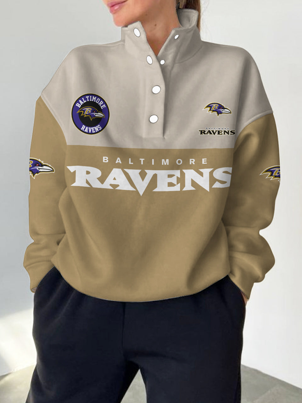 Baltimore Ravens Casual Colorful Stand Collar Sweatshirt AZBTSCSW000313