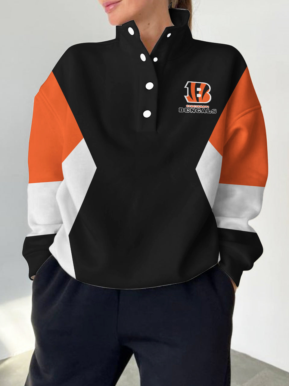 Cincinnati Bengals Casual Colorful Stand Collar Sweatshirt AZBTSCSW000304