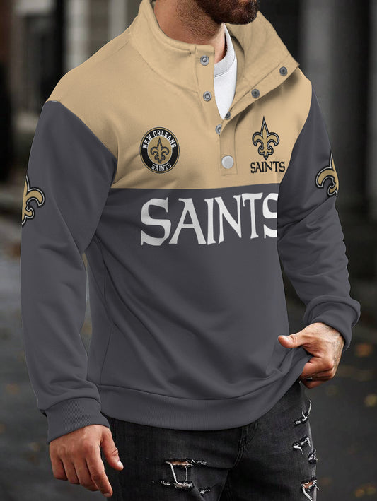 New Orleans Saints Casual Colorful Stand Collar Sweatshirt AZBTSCSW000527