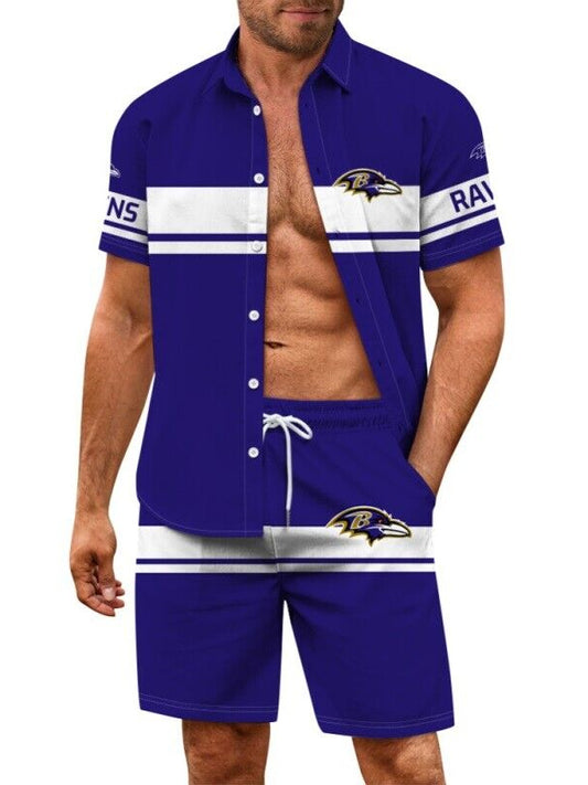 Baltimore Ravens Combo Hawaiian Shirt and Shorts AZBTHWSS000155