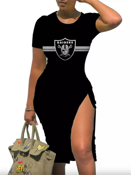 Las Vegas Raiders Slit Bodycon Dress  AZBTSBD000094