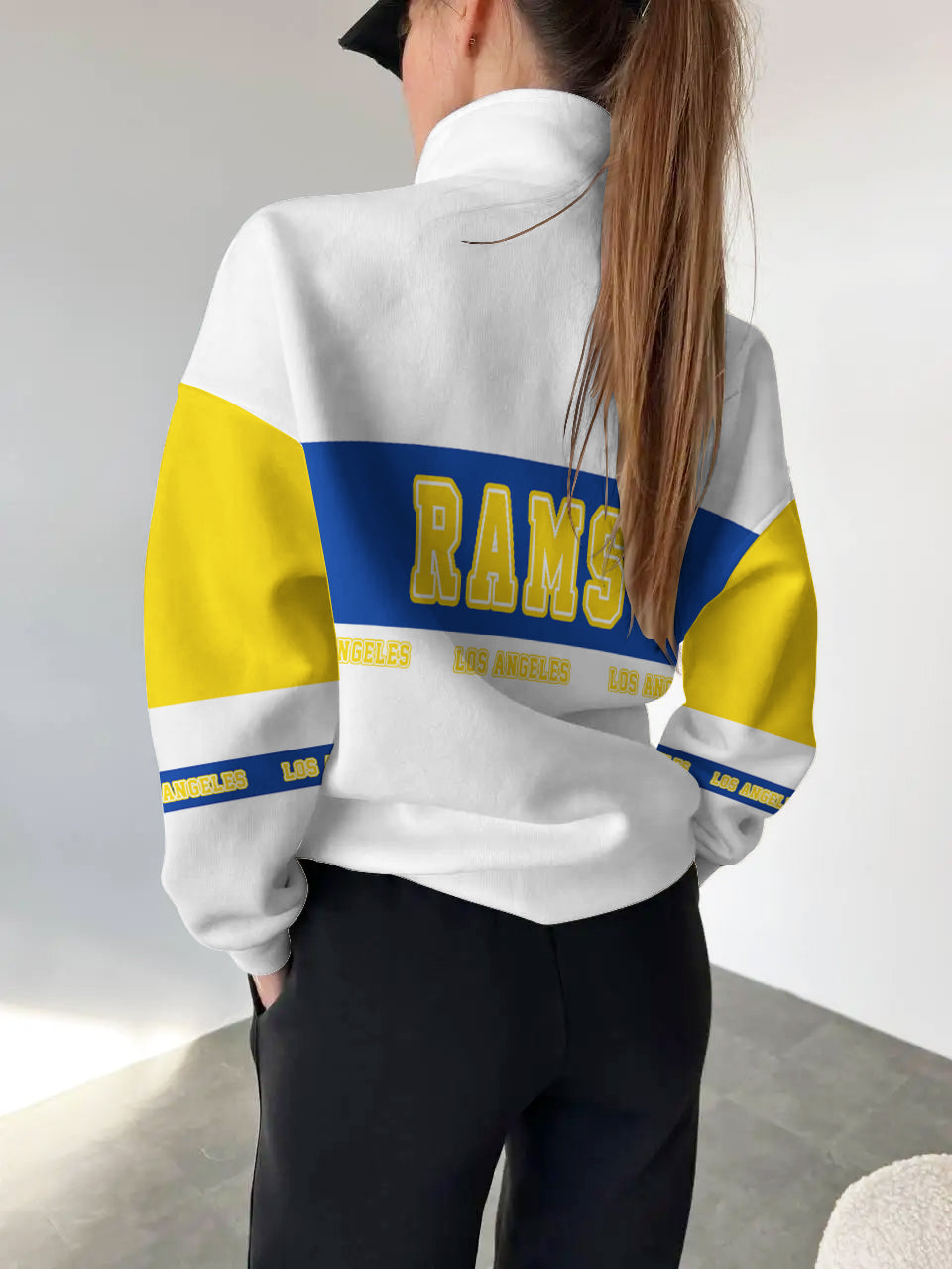 Los Angeles Rams Casual Colorful Stand Collar Sweatshirt AZBTSCSW000420