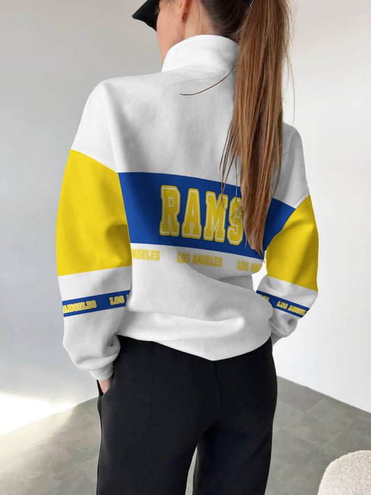 Los Angeles Rams Casual Colorful Stand Collar Sweatshirt AZBTSCSW000420