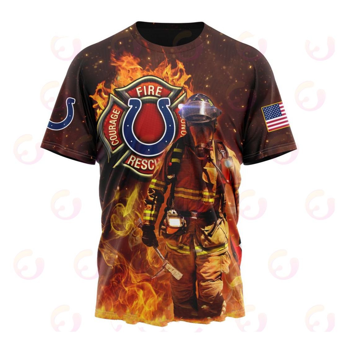 Indianapolis Colts Honor Firefighters – First Responders All Over Printed T-shirt Sweatshirt Hoodie AZCHD837