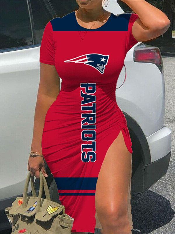 New England Patriots Slit Bodycon Dress  AZBTSBD000018