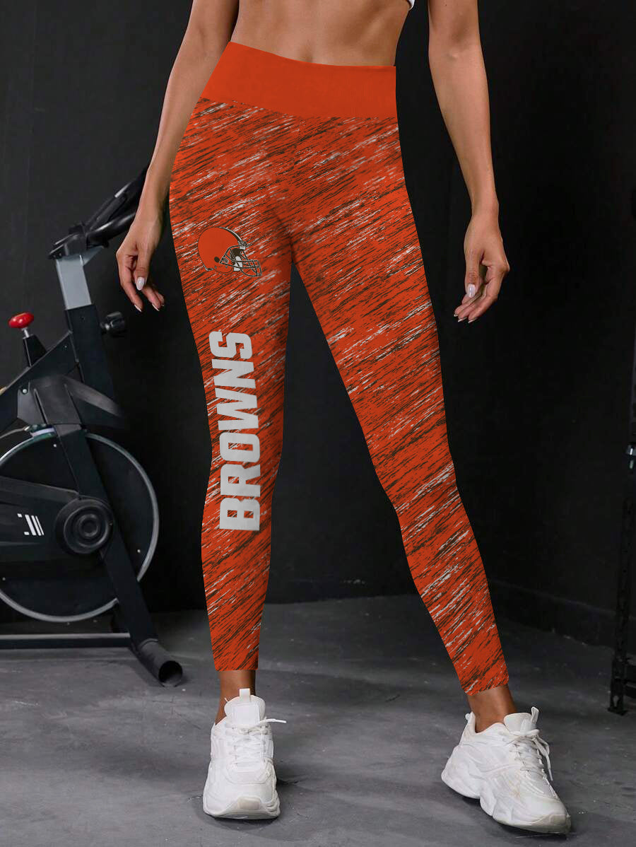 Cleveland Browns High Waist Push Up Printed Leggings (1)
