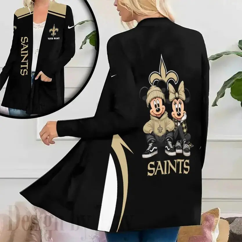 New Orleans Saints Women Patch Pocket Cardigan BT139