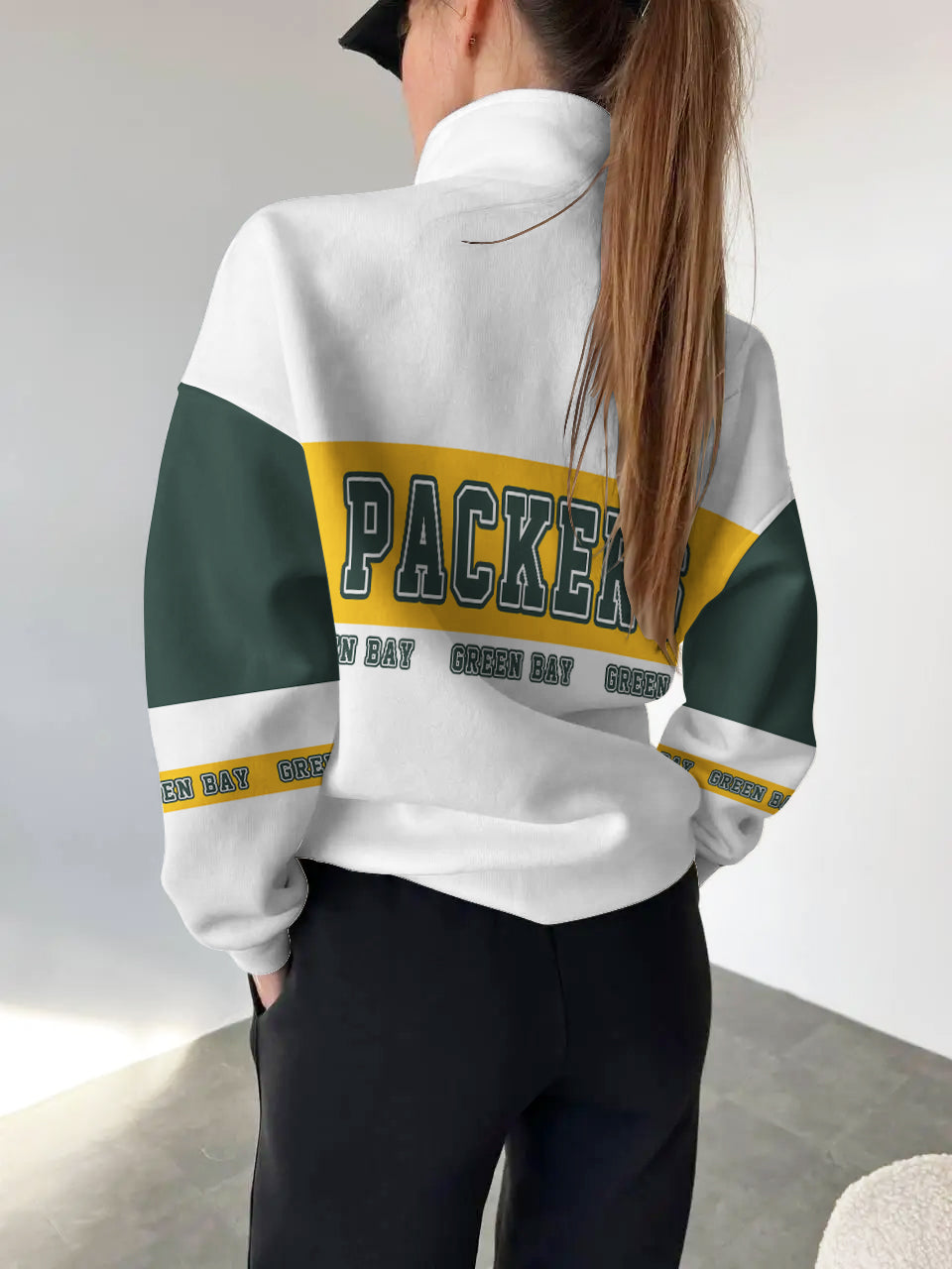 Green Bay Packers Casual Colorful Stand Collar Sweatshirt AZBTSCSW000446