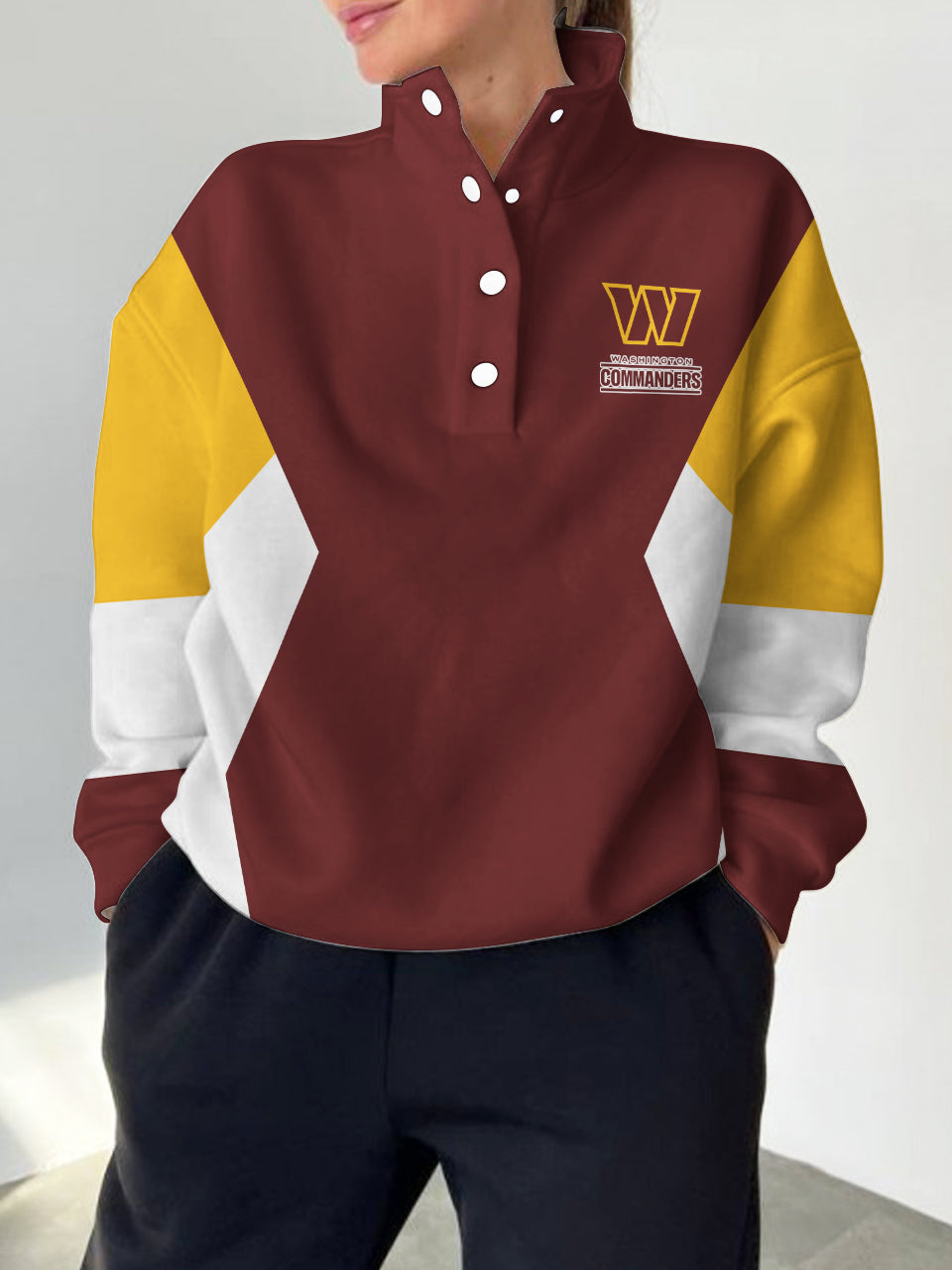 Washington Commanders Casual Colorful Stand Collar Sweatshirt AZBTSCSW000403