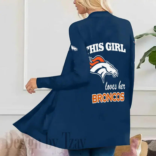 Denver Broncos Women Patch Pocket Cardigan BT062