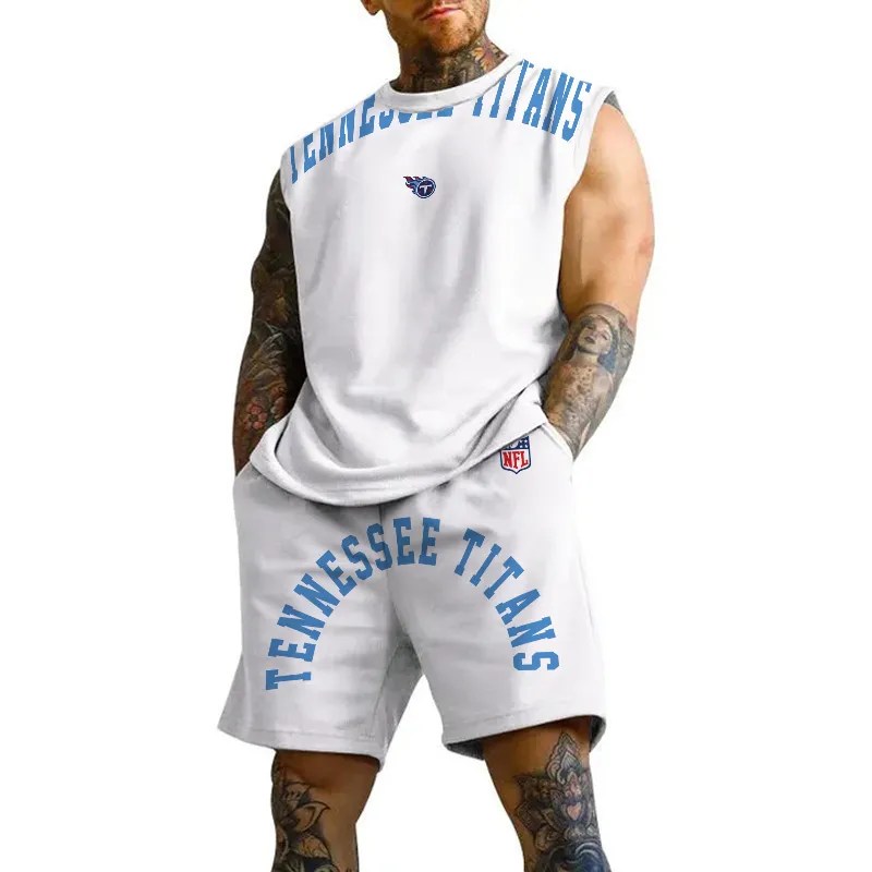 Tennessee Titans Combo Men Jersey Tank Top and Shorts AZICOTATTMS00014
