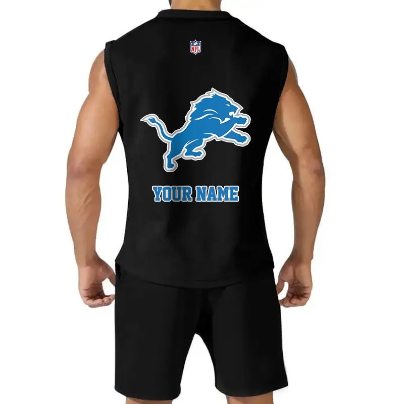 Detroit Lions Combo Men Jersey Tank Top and Shorts AZICOTATTMS00022