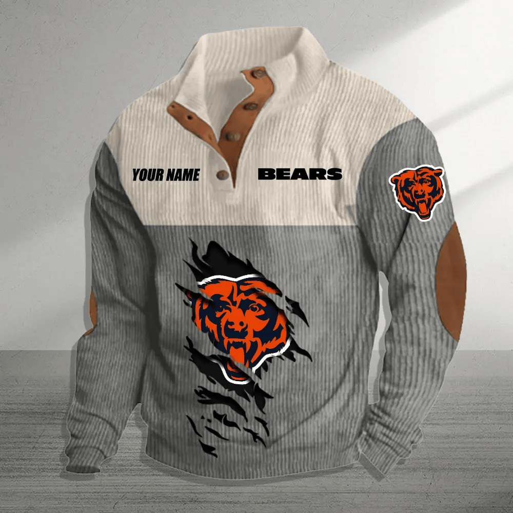 Chicago Bears Colorful Stand Collar Sweatshirt AZBTCSSW000013