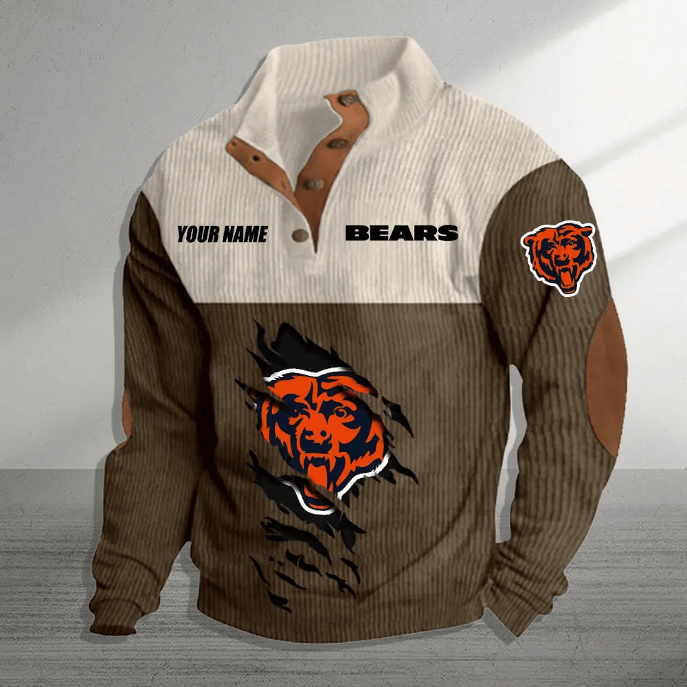 Chicago Bears Colorful Stand Collar Sweatshirt AZBTCSSW000013