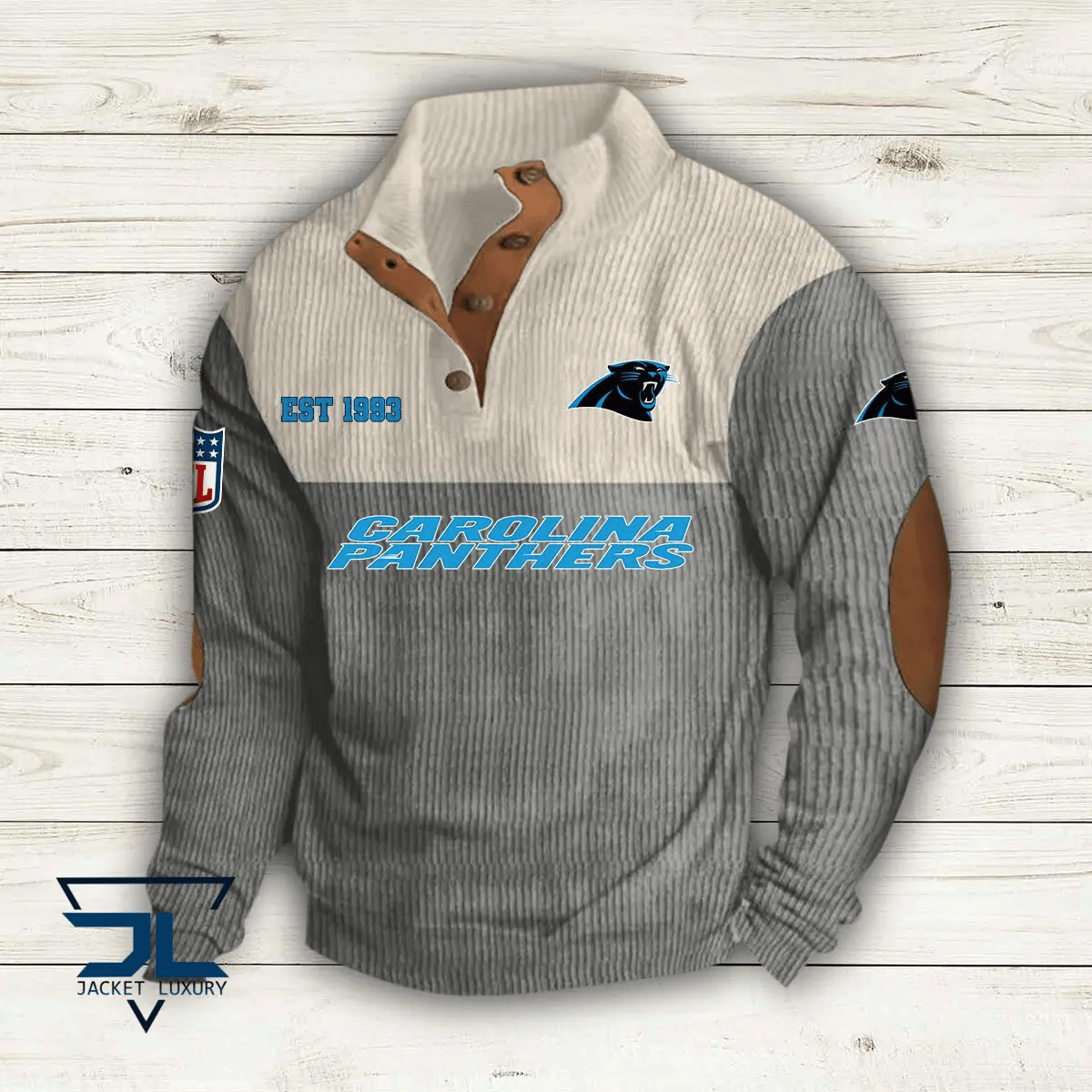Carolina Panthers Colorful Stand Collar Sweatshirt AZBTCSSW000010