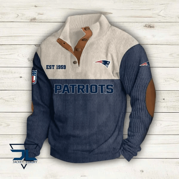 New England Patriots Colorful Stand Collar Sweatshirt AZBTCSSW000006