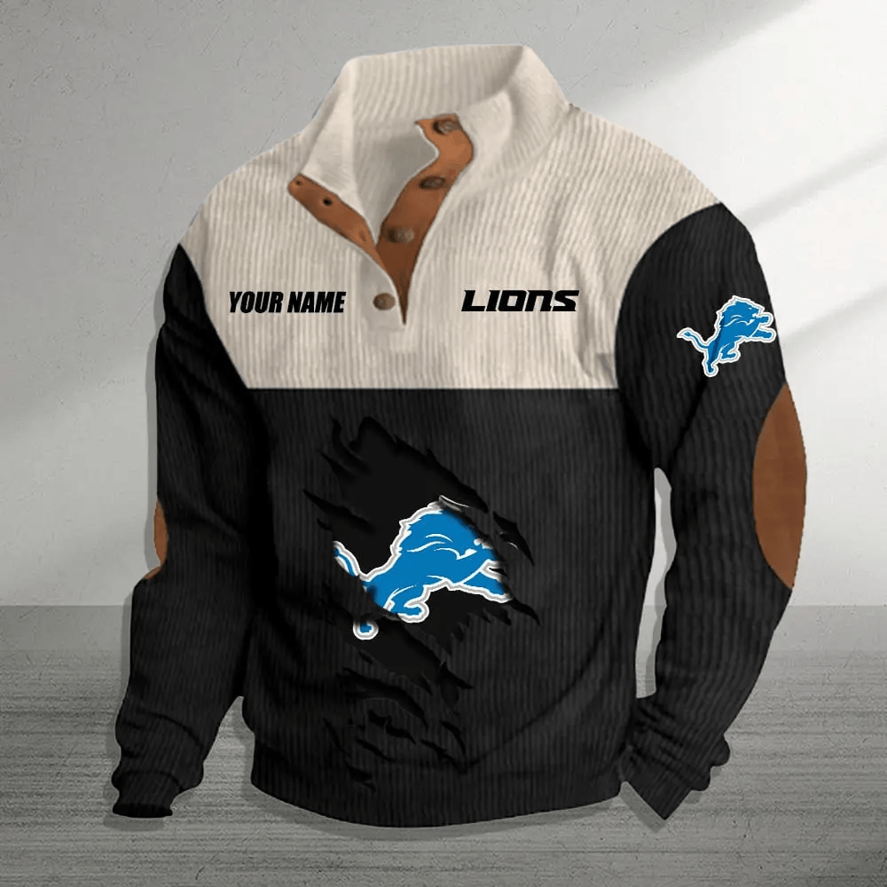 Detroit Lions Colorful Stand Collar Sweatshirt AZBTCSSW000027