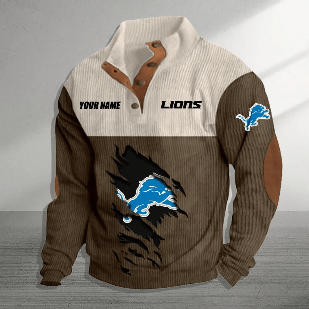 Detroit Lions Colorful Stand Collar Sweatshirt AZBTCSSW000027