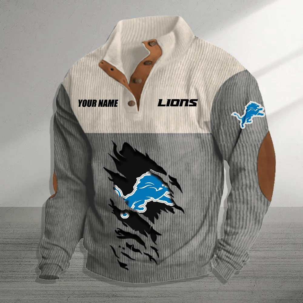 Detroit Lions Colorful Stand Collar Sweatshirt AZBTCSSW000027