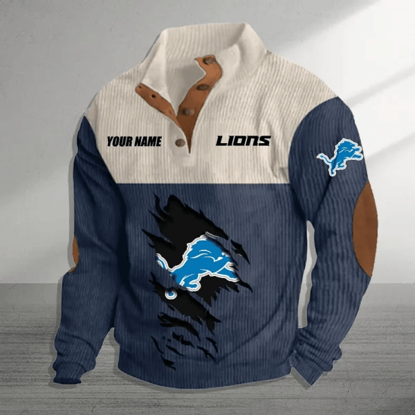 Detroit Lions Colorful Stand Collar Sweatshirt AZBTCSSW000027
