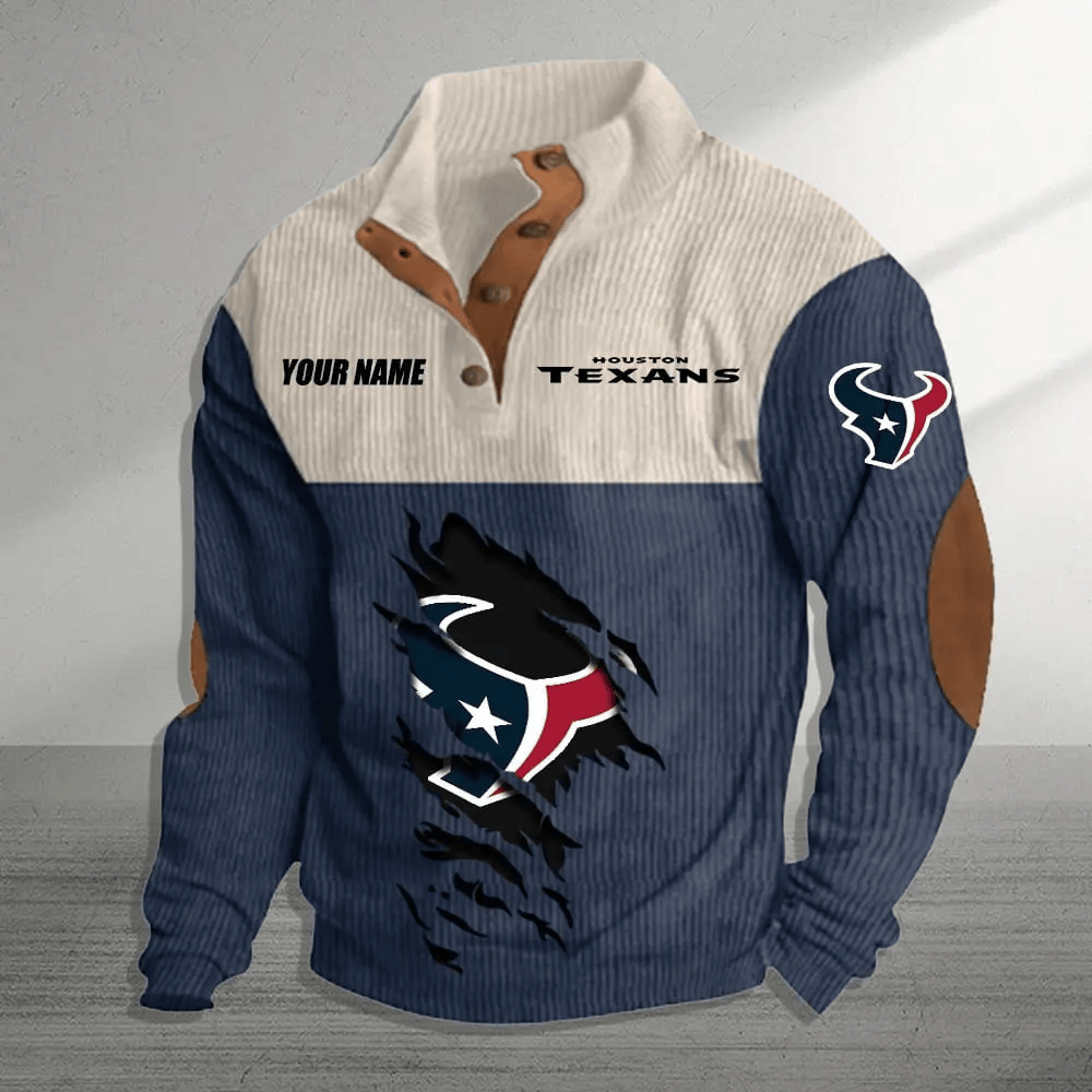 Houston Texans Colorful Stand Collar Sweatshirt AZBTCSSW000024