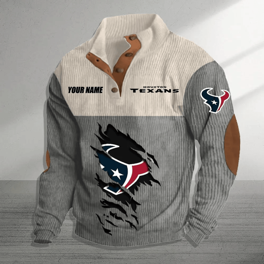 Houston Texans Colorful Stand Collar Sweatshirt AZBTCSSW000024