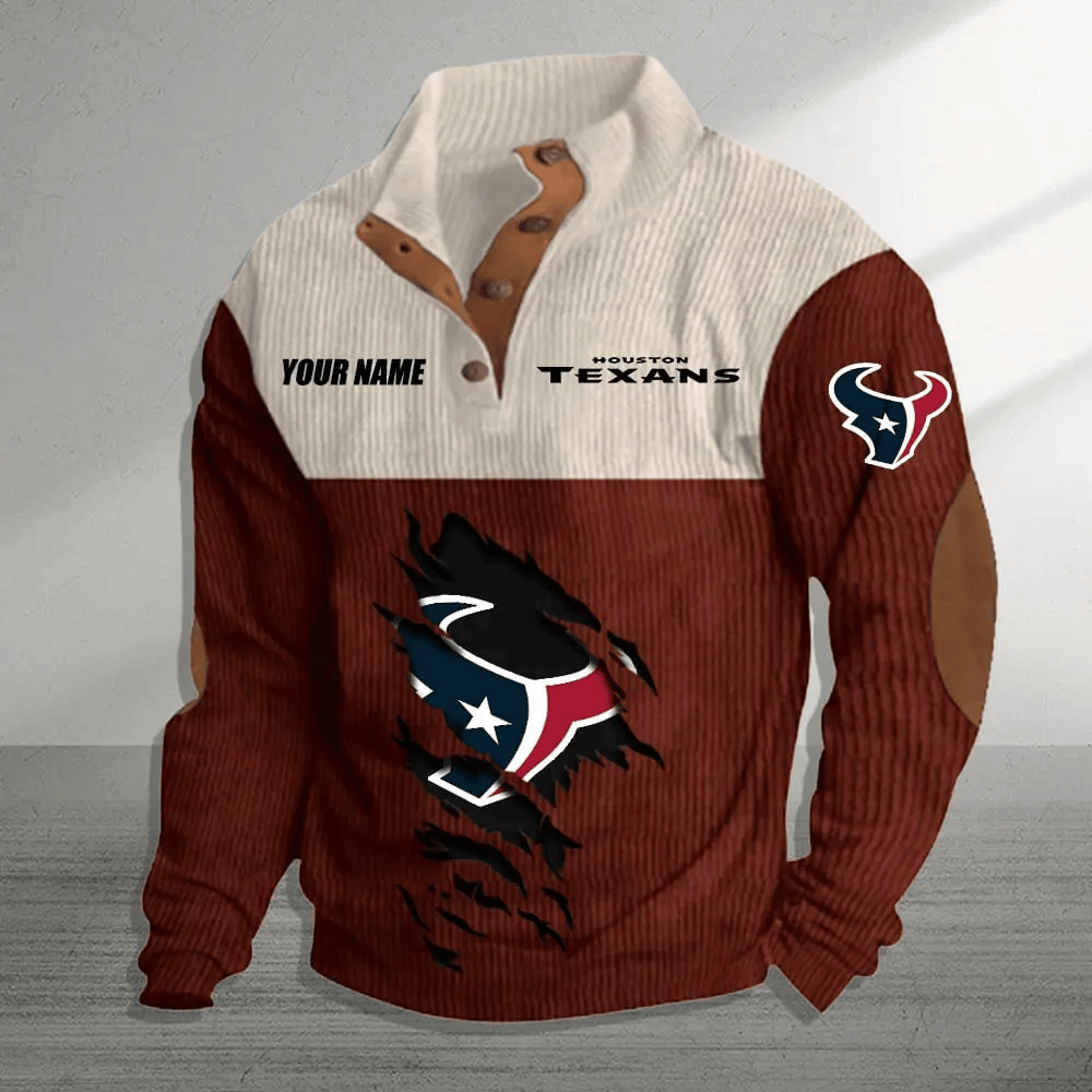 Houston Texans Colorful Stand Collar Sweatshirt AZBTCSSW000024