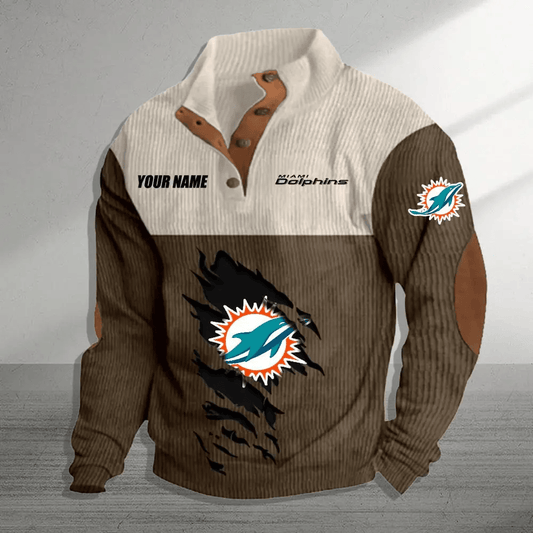 Miami Dolphins Colorful Stand Collar Sweatshirt AZBTCSSW000029