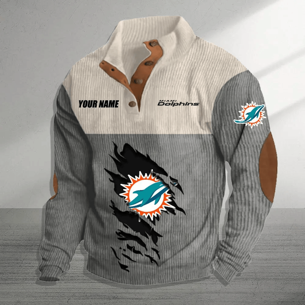 Miami Dolphins Colorful Stand Collar Sweatshirt AZBTCSSW000029