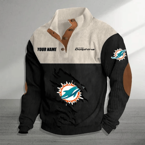 Miami Dolphins Colorful Stand Collar Sweatshirt AZBTCSSW000029