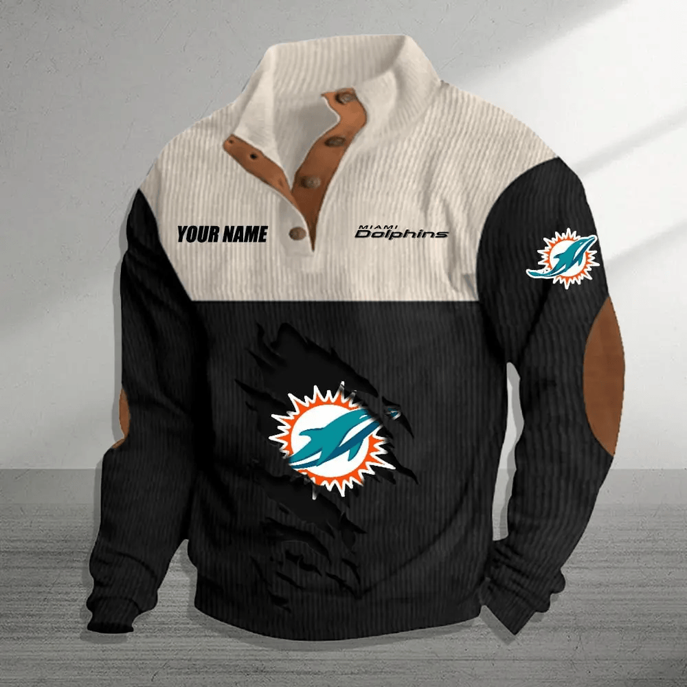 Miami Dolphins Colorful Stand Collar Sweatshirt AZBTCSSW000029