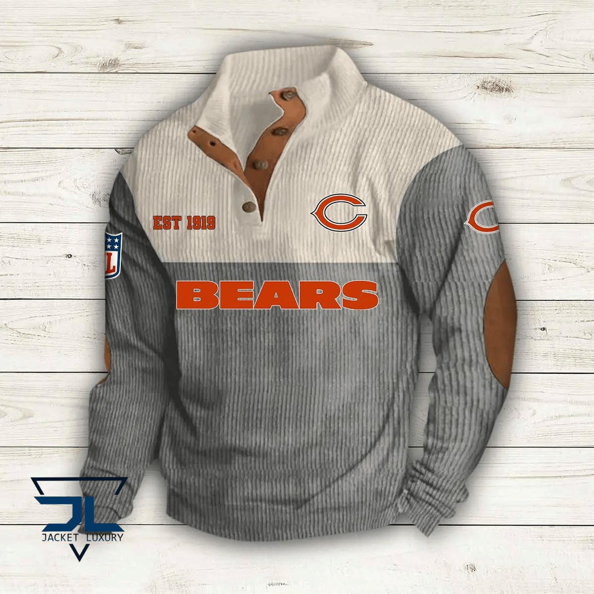 Chicago Bears Colorful Stand Collar Sweatshirt AZBTCSSW000014