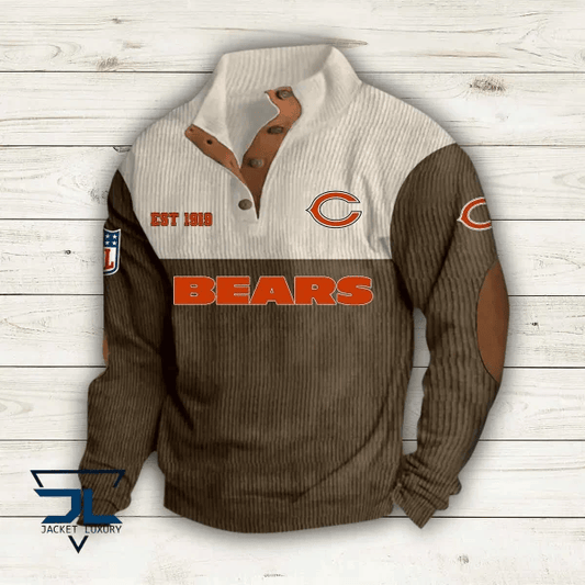 Chicago Bears Colorful Stand Collar Sweatshirt AZBTCSSW000014