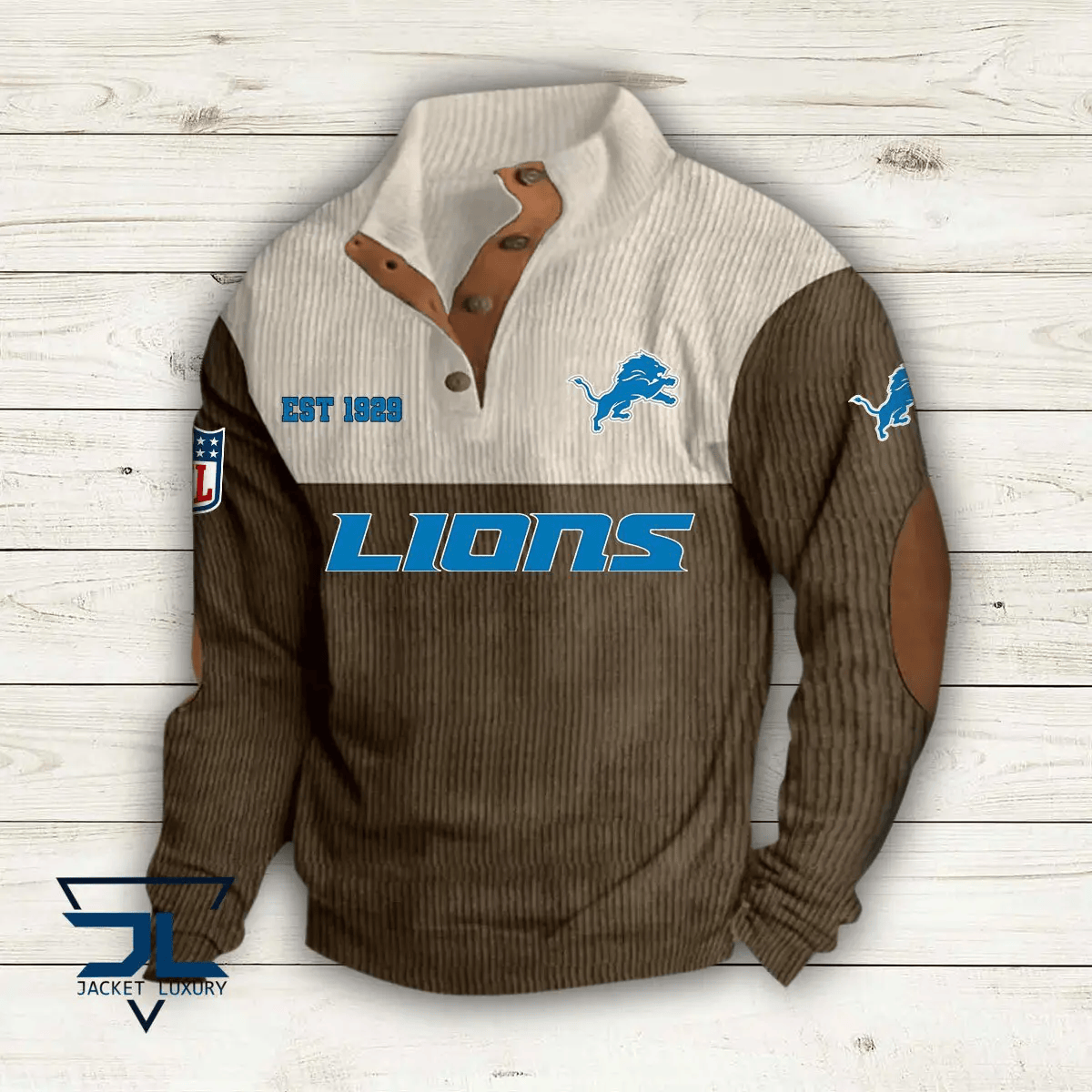 Detroit Lions Colorful Stand Collar Sweatshirt AZBTCSSW000019