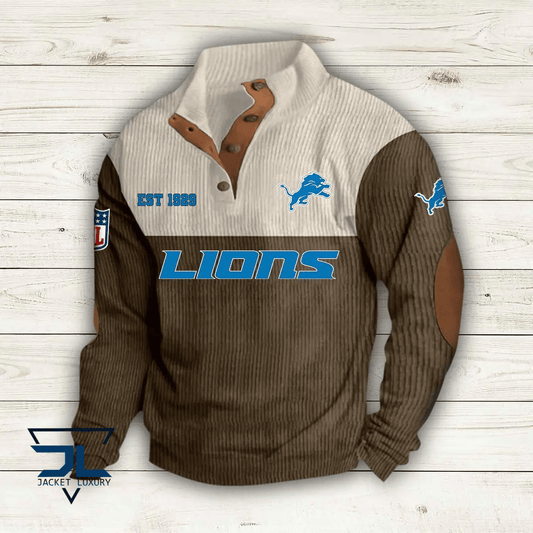Detroit Lions Colorful Stand Collar Sweatshirt AZBTCSSW000019
