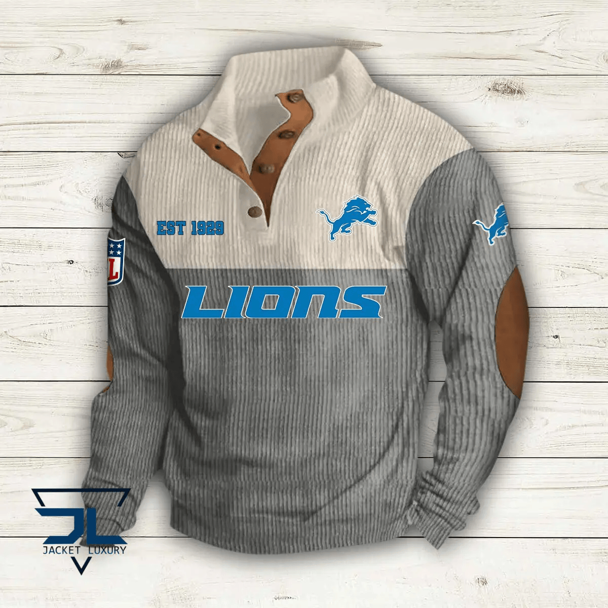 Detroit Lions Colorful Stand Collar Sweatshirt AZBTCSSW000019