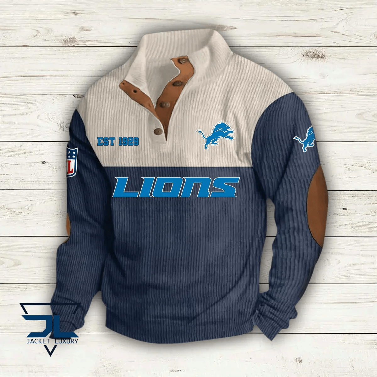 Detroit Lions Colorful Stand Collar Sweatshirt AZBTCSSW000019