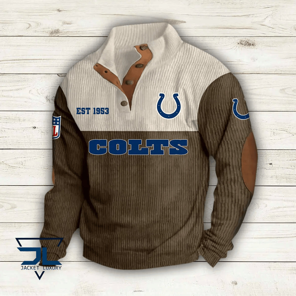 Indianapolis Colts Colorful Stand Collar Sweatshirt AZBTCSSW000015